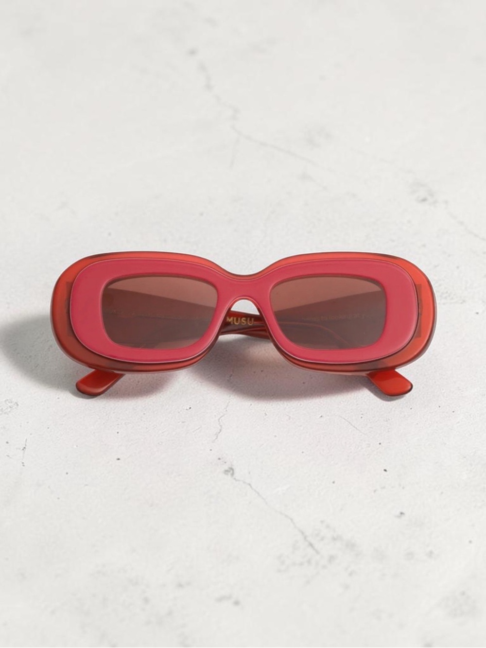 MUSU Red Rectangle Sunglasses - Women Accessories